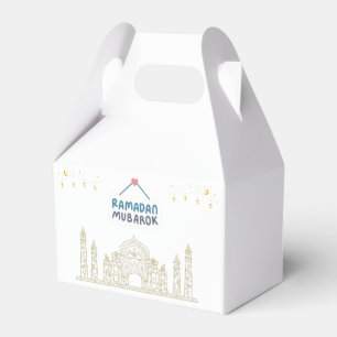 Elegant Ramadan Mubarak Islamic Masjid Design Favor Box