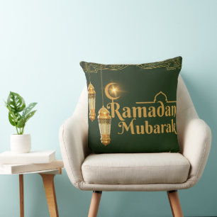 Elegant Ramadan Mubarak Throw Pillow