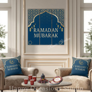 Elegant Ramadan Mubarak Throw Pillow