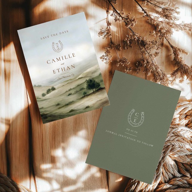 Elegant Ranch Wedding Save The Date (Modern Western Save the Date Card)