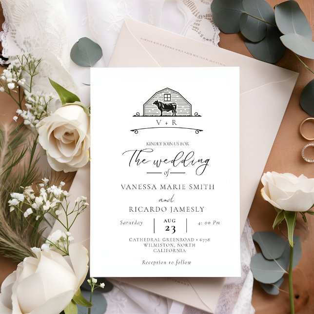 Elegant Ranch Western  Country Cowboy Wedding  Invitation (Creator Uploaded)