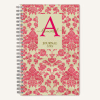 Elegant Raspberry damask inspired patterned  Noteb