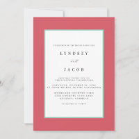 Elegant Raspberry Pink Classic Wedding Invitation