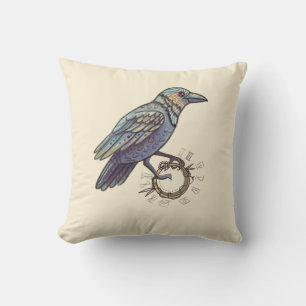 elegant raven autum throw pillow