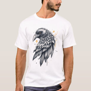 Elegant Raven Ink Art T-Shirt