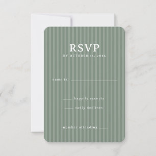Élégant rayé vert RSVP