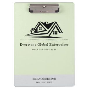 Elegant Real Estate Agent  House Business Clipboard