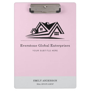 Elegant Real Estate Agent  House Business Clipboard