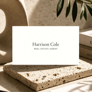 Elegant Real Estate Agent Luxury Branding Ivory Business Card