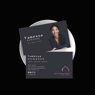 Elegant Real Estate Agent Photo Business Card