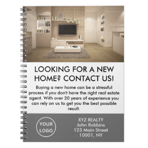 Elegant Real Estate Agent Promotional Custom  Notebook