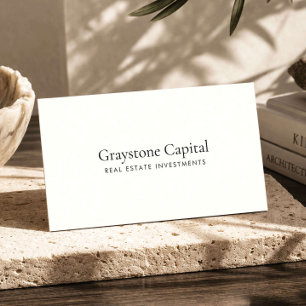 Elegant Real Estate Investor Modern Luxury Ivory Business Card