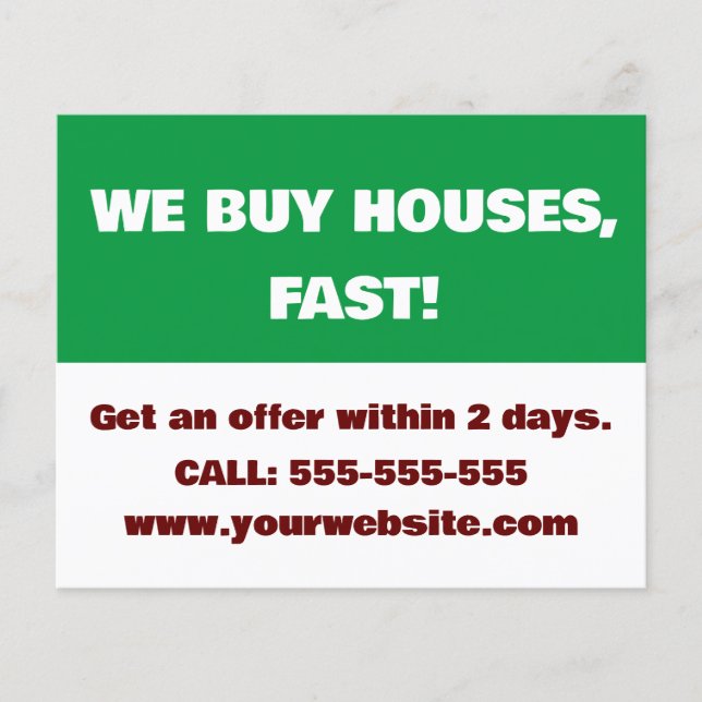Elegant Real Estate Property Buying We Buy Houses Flyer (Front)