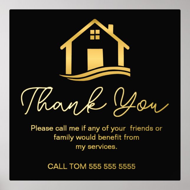 Elegant Real Estate Referral Thank You  Foil Prints (Front)