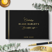 Elegant Real Foil, Black Funeral/ Life Celebration