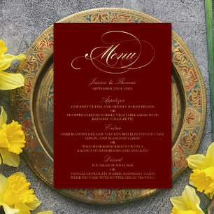 Elegant Real Foil Pressed Wedding Menu Cards