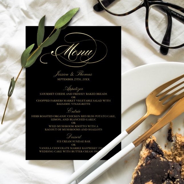 Elegant Real Foil Pressed Wedding Menu Cards (Creator Uploaded)