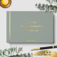 Elegant Real Foil, Sage Funeral/ Life Celebration