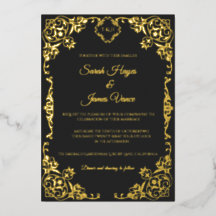 Elegant Real Gold Foil Botanical