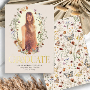 Elegant Real Gold Foil Graduate Announcement