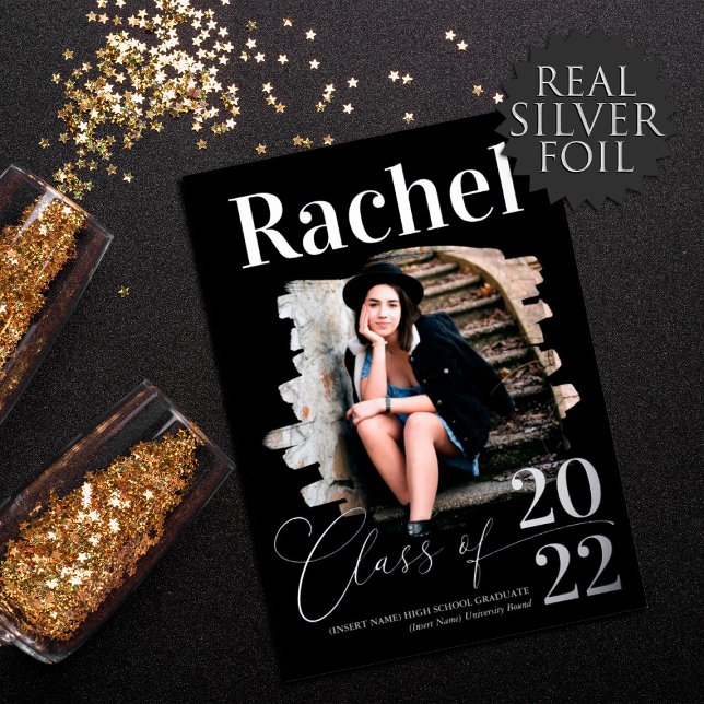 Elegant Real Silver Typography Class of Graduation (Creator Uploaded)