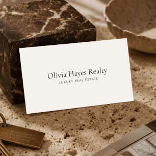 Elegant Realtor Real Estate Minimalist Luxe Ivory Business Card