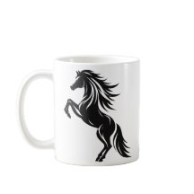 Elegant Rearing Horse Silhouette Design