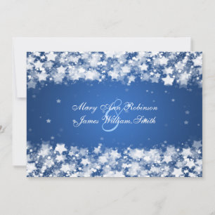 Elegant Reception Star Dazzling Stars Blue Invitation