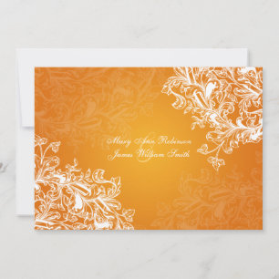 Elegant Reception Star Vintage Swirls Orange Invitation