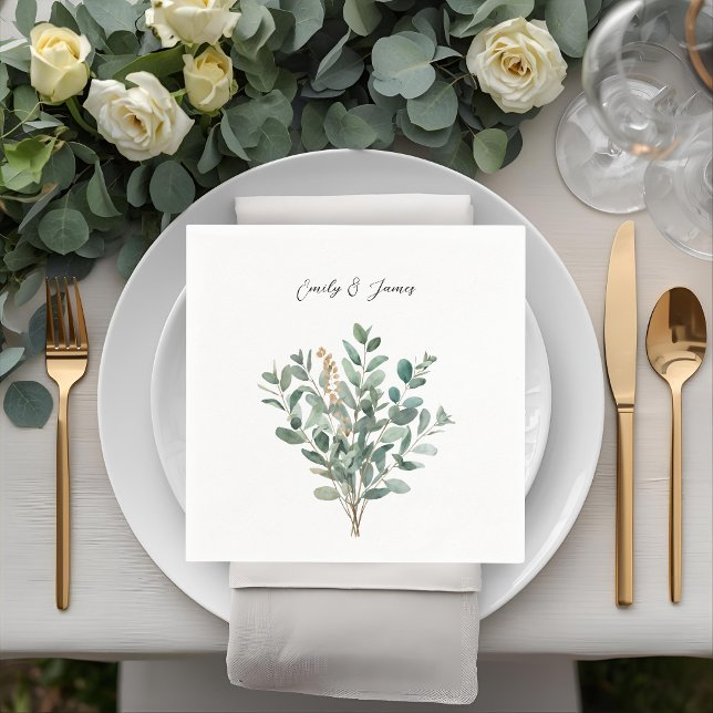 Elegant Reception Table Wedding Paper Napkins (Creator Uploaded)
