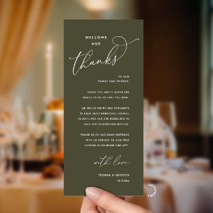 Elegant Reception "Welcome and Thanks" Guest Card
