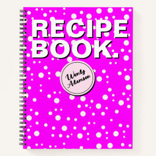 Elegant Recipe book. for Girls Trendy Hot Pink Notebook