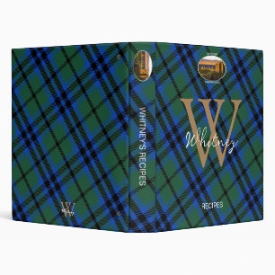 Elegant Recipe Keith Clan Tartan Monogram Name Binder