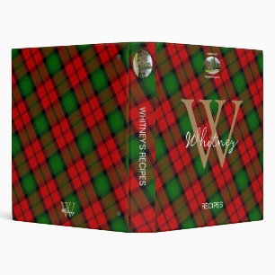 Elegant Recipe Kerr Clan Tartan Monogram Name Binder