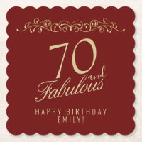 Elegant Red 70 and Fabulous 70th Birthday Party