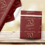 Elegant Red 70 and Fabulous 70th Birthday  Wrapping Paper<br><div class="desc">Elegant Red 70 and Fabulous Ornament 70th Birthday Wrapping Paper. 70 and fabulous text in trendy golden script. Personalize it with your name and your age,  and make your own elegant birthday wrapping paper for a woman`s birthday.</div>