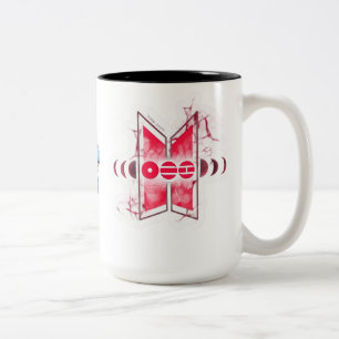 Elegant Red Abstract Design Mug   Modern Aesthetic