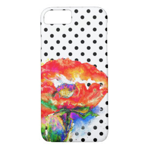 Elegant red abstract floral watercolor painting Case-Mate iPhone case