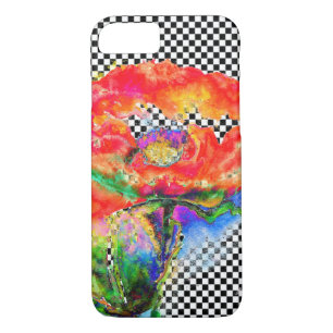 Elegant red abstract floral watercolor painting Case-Mate iPhone case