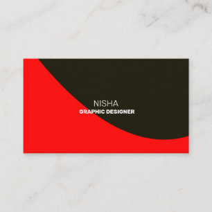 Elegant Red and Black Abstract Contemporary Modern Business Card
