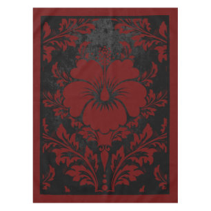 Elegant red and black damask elegant tablecloth