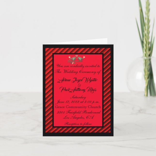 Elegant Red and Black Invitation (Front)