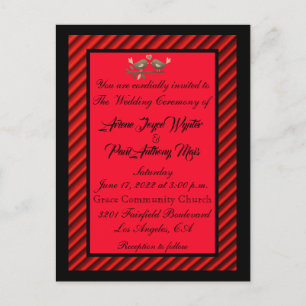 Elegant Red and Black Invitation Postcard