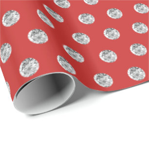 Elegant Red and Diamonds Pattern Chic Wrapping Paper
