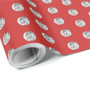Elegant Red and Diamonds Pattern Chic Wrapping Paper