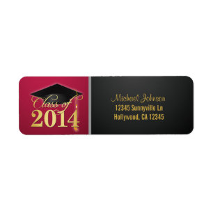 Elegant Red and Gold Class of 2014