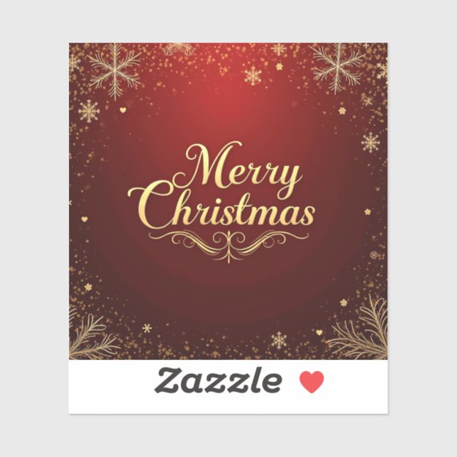 Elegant Red and Gold Merry Christmas Design (Sheet)