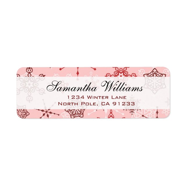 Elegant Red and Pink Holiday Snowflake (Front)