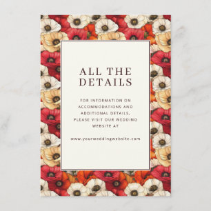Elegant Red and White Floral Border Enclosure Card