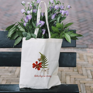 Elegant red and white flower Tote Bag